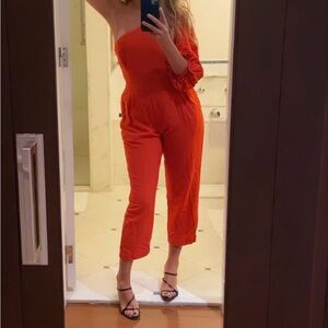 Sexy FARM RIO linen blend cut-out jumpsuit